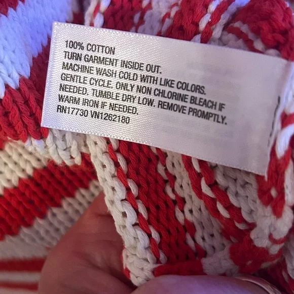 a new day Red and White Knit 100% Cotton Roll-Neck Sweater - Picture 5 of 6